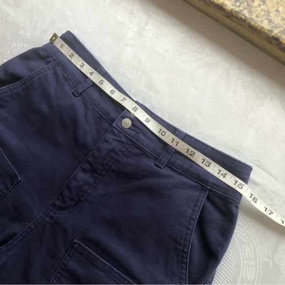 Forever 21 Navy Blue Vintage Cargo Pants Double Pocket Women’s Size L High Waist - Picture 8 of 16